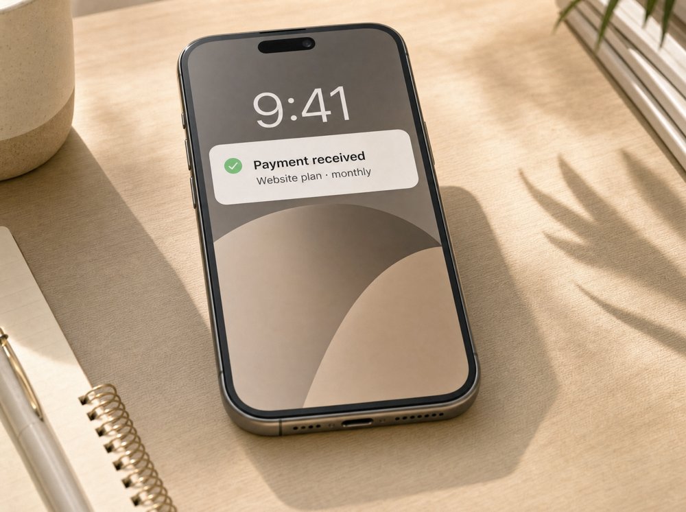 A phone showing a monthly payment received